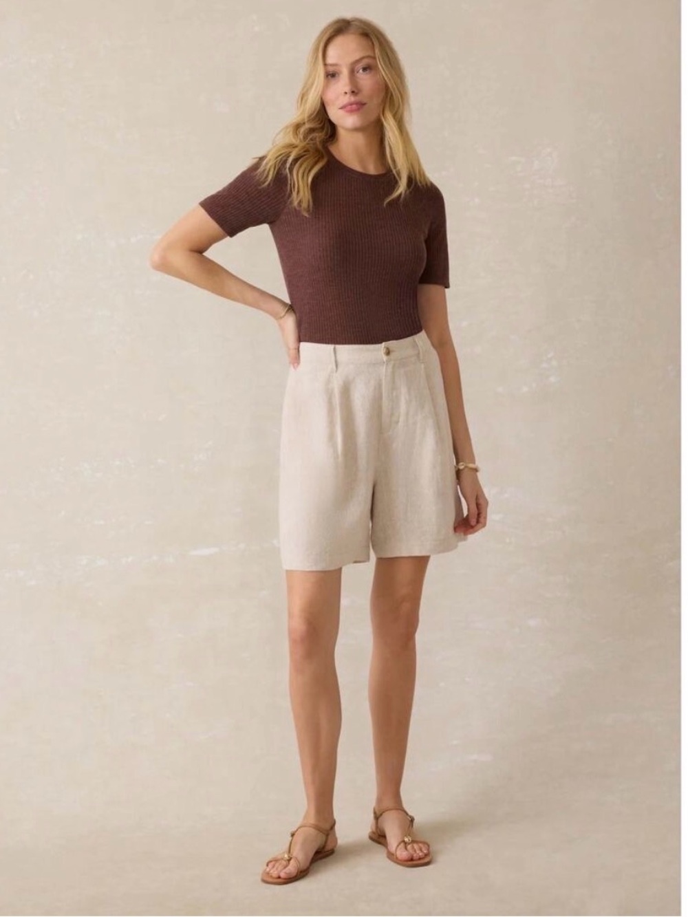 Faherty Women's Sun Strider 100% Linen Short Flax Size 8
NWT